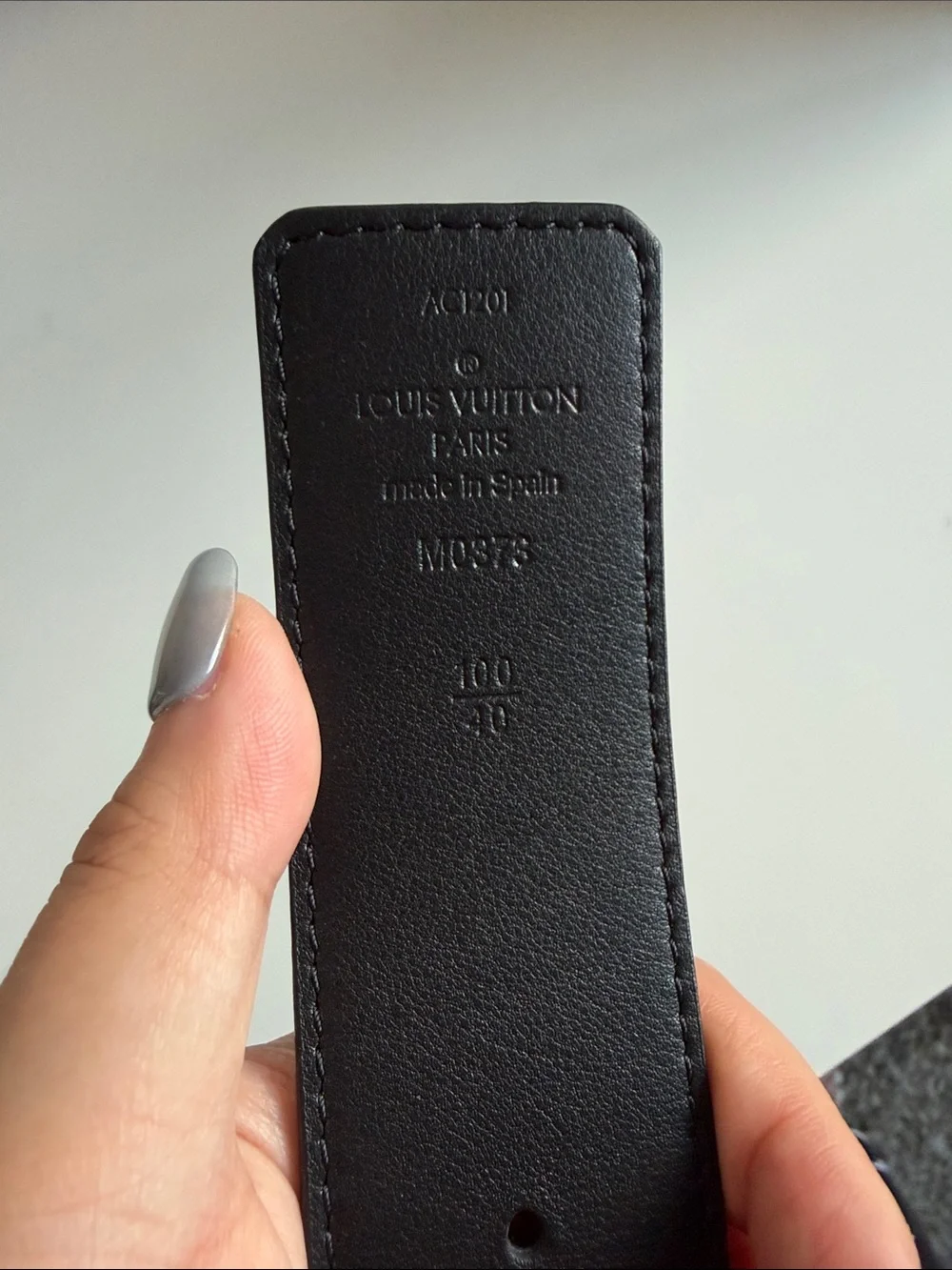 Louis Vuitton Black Monogram Leather Belt with Silver LV Buckle